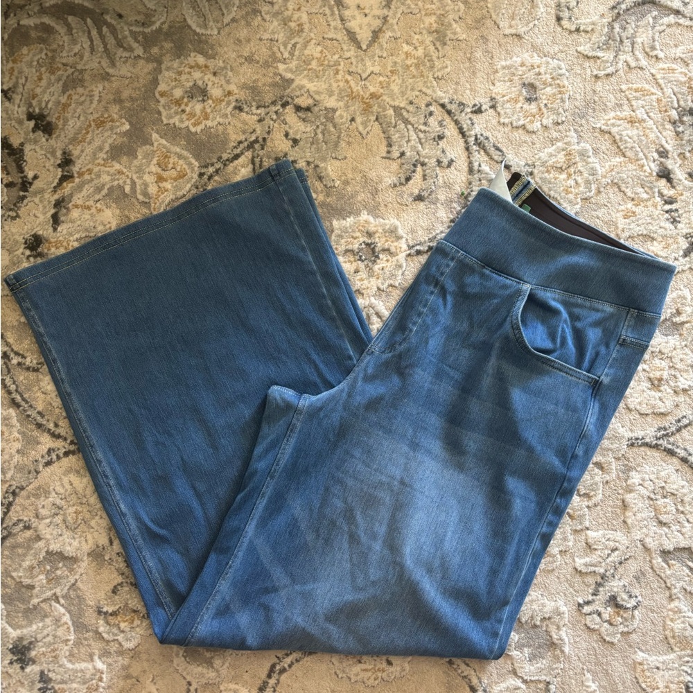 HALARA Blue Wide-Leg Pull-On Pants